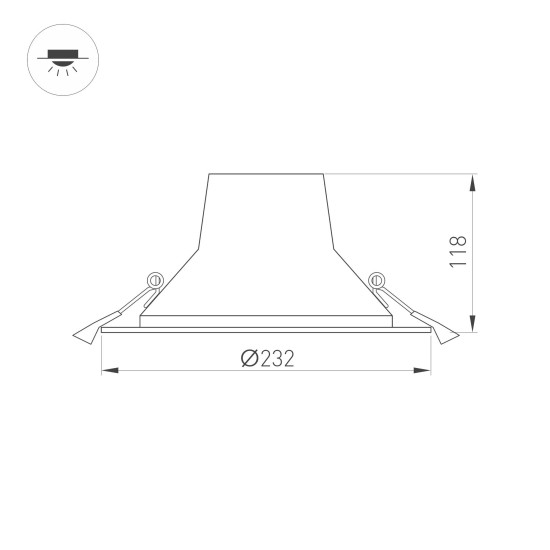 027318(1) Светильник LTD-LEGEND-R230-35W White6000 (WH, 50 deg) (Arlight, IP20 Металл, 3 года)