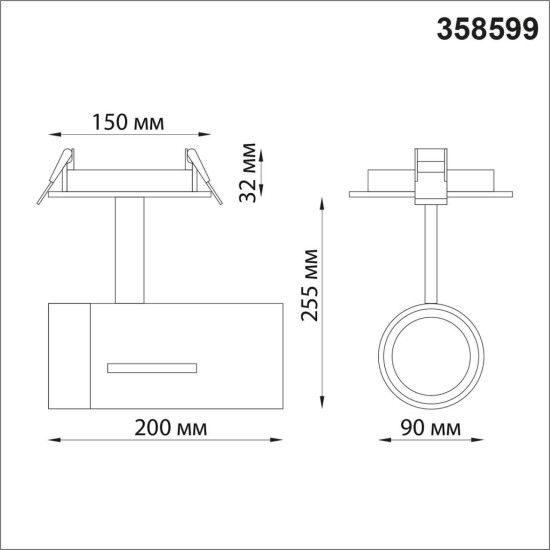 358599 SPOT NT21 254 черный Светильник встраиваемый светодиодный IP20 LED 4000K 30W 175-245V DEP