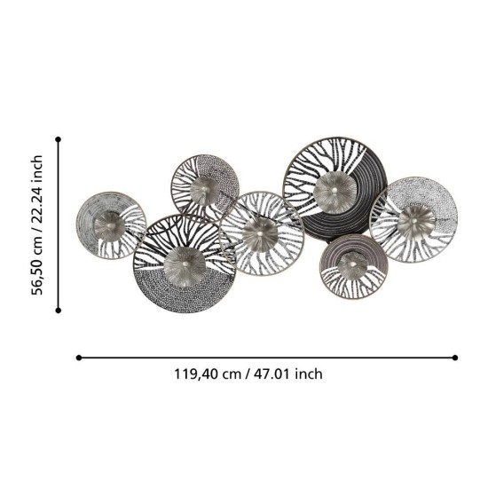426003 Панно CHIKUMA, L1200, H560, сталь, серый, цвет матовый никель