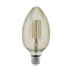 Лампа светодиодная диммируемая филаментная Eglo E27 4W 3000K дымчатая 11839