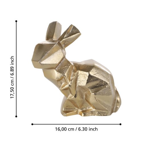 427007 Статуэтка Заяц NOLALU, L160, B95, H175, алюминий, цвет латунь
