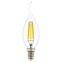 Лампа светодиодная филаментная Lightstar LED Filament E14 6W 3000К свеча на ветру прозрачная 933602