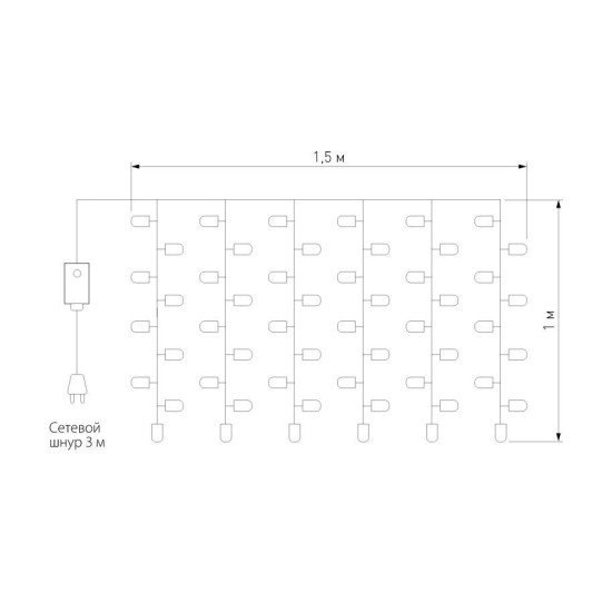 Светодиодная гирлянда Eurosvet Занавес 230V 200-001 теплый белый