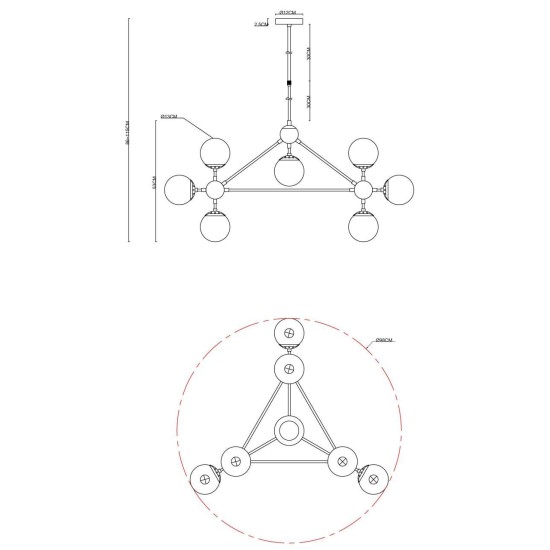 Подвесная люстра Arte Lamp Bolla A1664SP-10BK