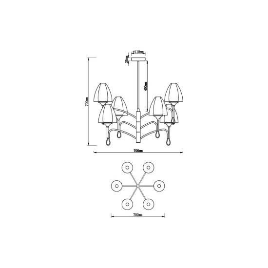 Подвесная люстра Vele Luce Oro VL5654P26 Подвесная люстра Vele Luce Oro VL5654P26
