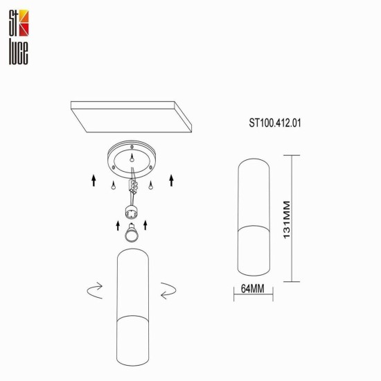 Потолочный светильник ST Luce ST100.412.01 Потолочный светильник ST Luce ST100.412.01