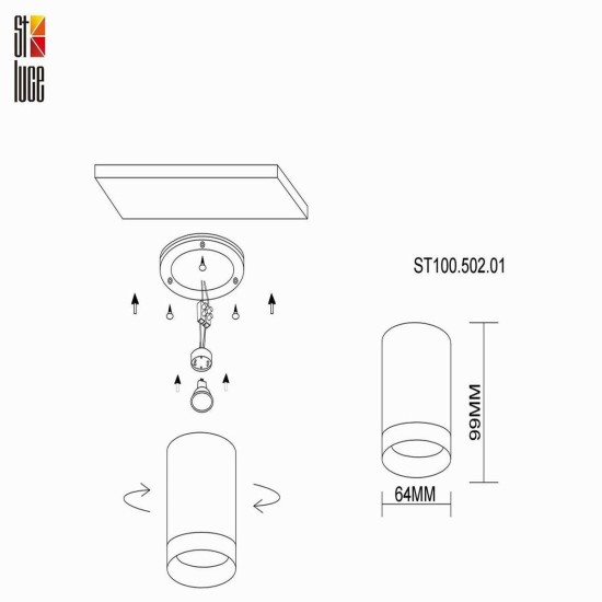 Потолочный светильник ST Luce ST100.502.01 Потолочный светильник ST Luce ST100.502.01