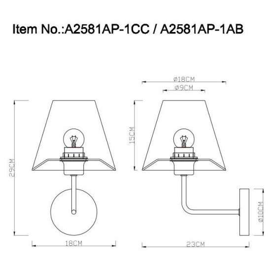 Бра Arte Lamp Elba A2581AP-1AB Бра Arte Lamp Elba A2581AP-1AB