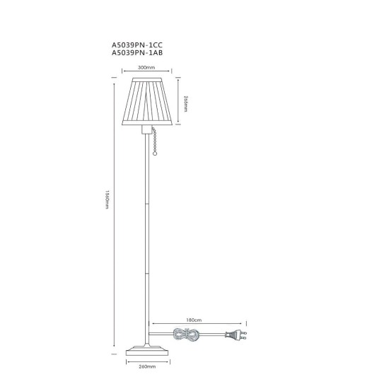 Торшер Arte Lamp Marriot A5039PN-1CC