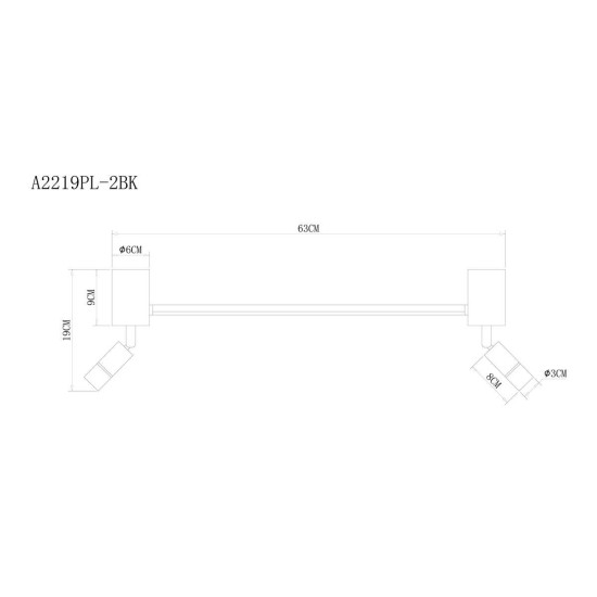 Светодиодный спот Arte Lamp Rasalas A2219PL-2BK