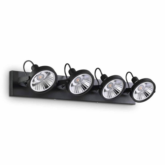 Спот Ideal Lux Glim PL4 Nero 200255 Спот Ideal Lux Glim PL4 Nero 200255