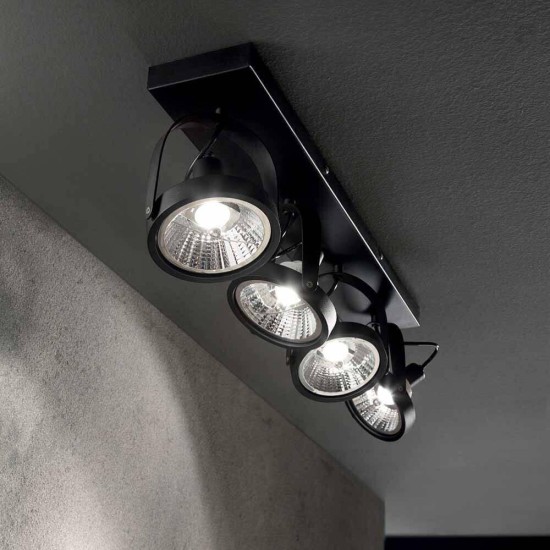 Спот Ideal Lux Glim PL4 Nero 200255 Спот Ideal Lux Glim PL4 Nero 200255