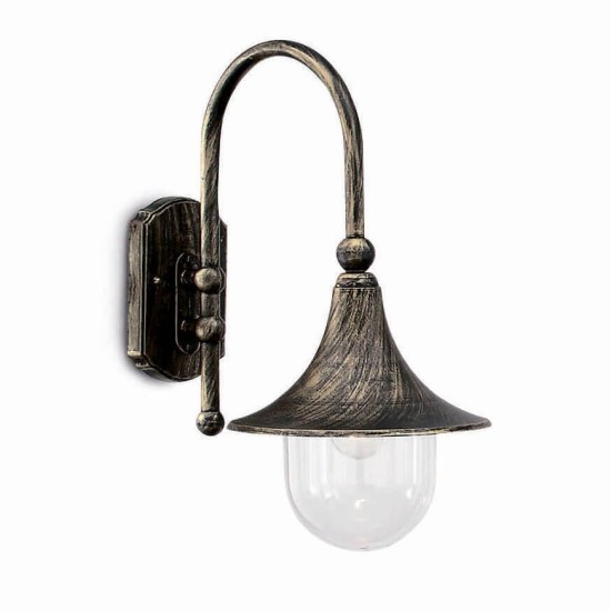Уличный настенный светильник Ideal Lux Cima Ap1 Nero Antico 024134 Уличный настенный светильник Ideal Lux Cima Ap1 Nero Antico 024134